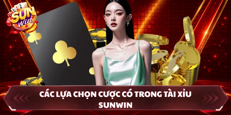Các lựa chọn cược có trong tài xỉu SUNWIN