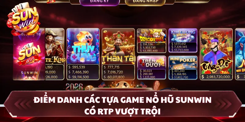 Điểm danh các tựa game nổ hũ SUNWIN có RTP vượt trội 